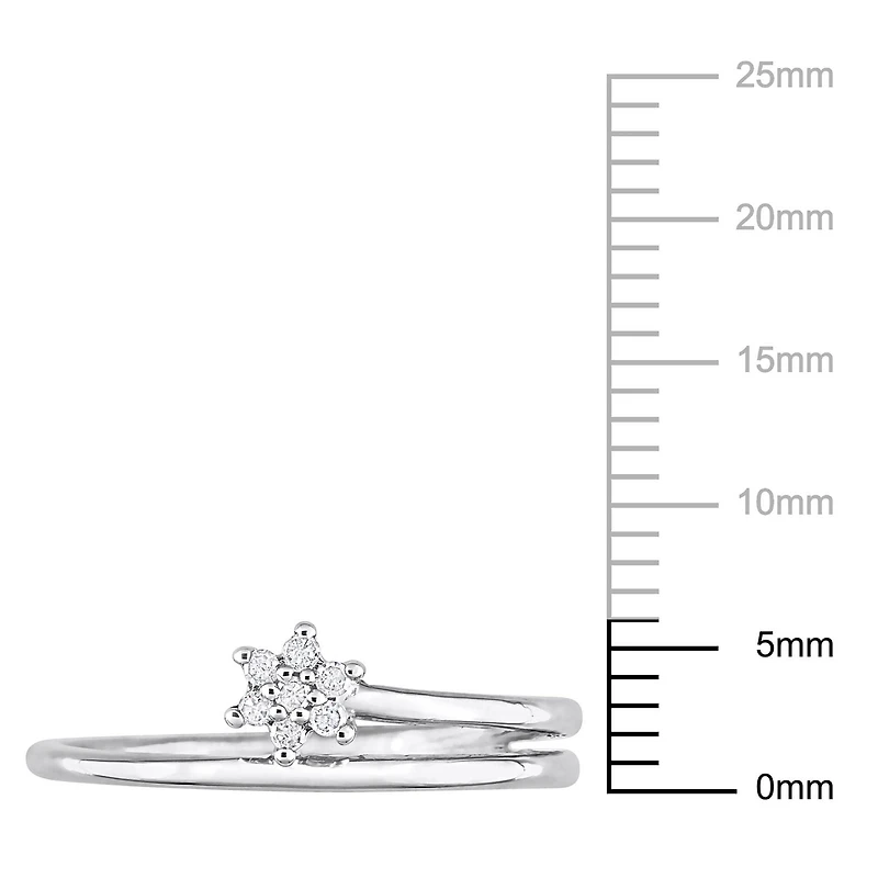 Bague de Promesse florale torsadée Miabella d'accent de diamant en Argent Sterling