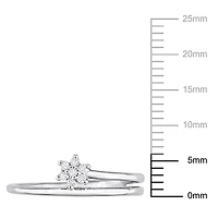 Bague de Promesse florale torsadée Miabella d'accent de diamant en Argent Sterling