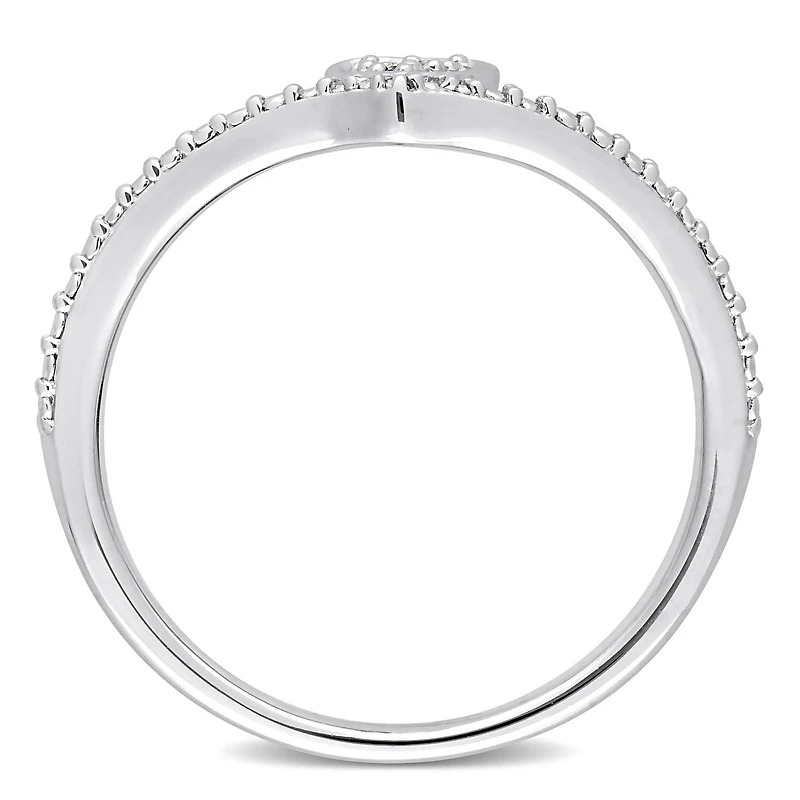 Miabella Diamond Accent Sterling Silver Heart Promise Ring
