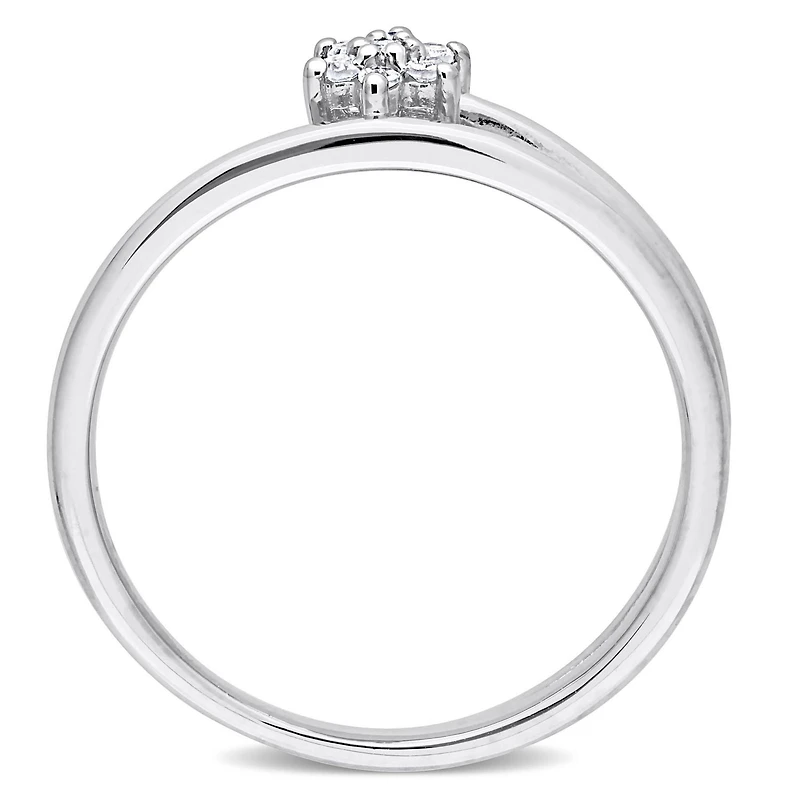 Bague de Promesse florale torsadée Miabella d'accent de diamant en Argent Sterling