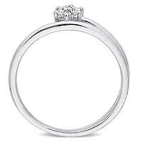 Bague de Promesse florale torsadée Miabella d'accent de diamant en Argent Sterling