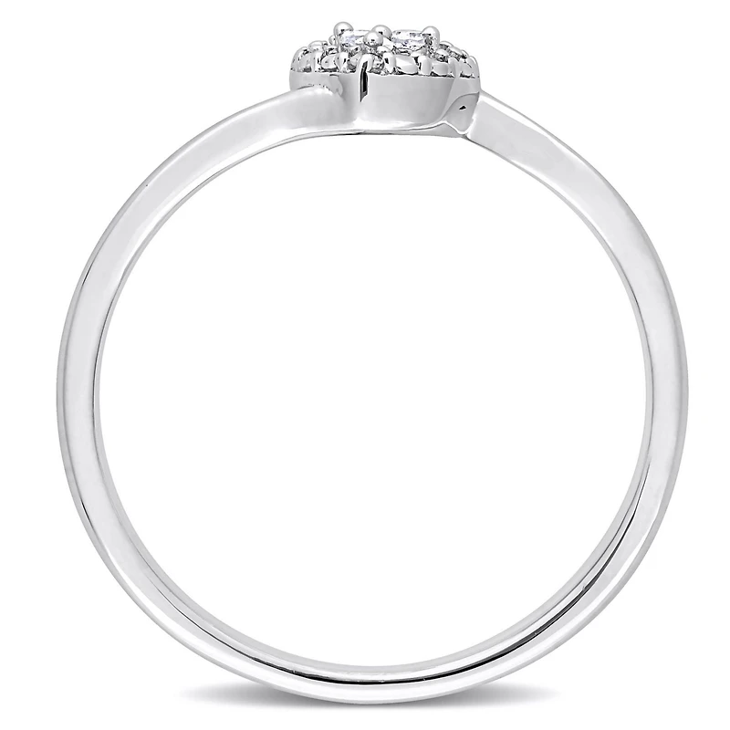 Miabella Diamond Accent Sterling Silver Heart Bypass Promise Ring