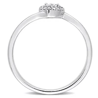 Miabella Diamond Accent Sterling Silver Heart Bypass Promise Ring