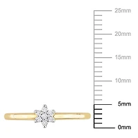 Bague de Promesse florale Miabella d'accent de diamant en Argent Sterling Plaqué Jaune
