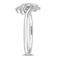 Miabella 1/10 Carat T.W. Diamond Sterling Silver Triple Heart Promise Ring
