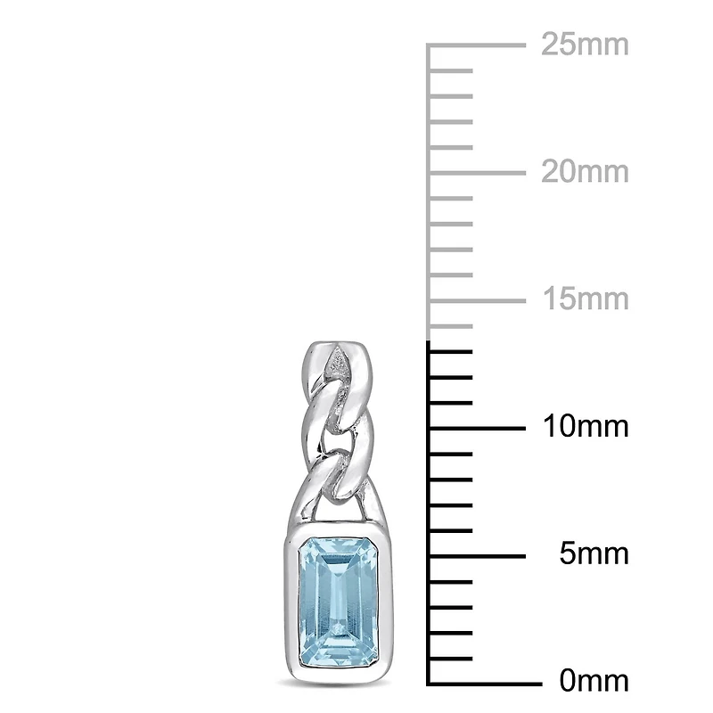 Boucles d'oreilles à maillons Miabella avec 5/8 Carat PBT de Topaze bleu ciel en Or Blanc 10K