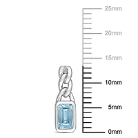 Boucles d'oreilles à maillons Miabella avec 5/8 Carat PBT de Topaze bleu ciel en Or Blanc 10K