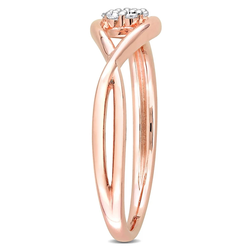 Bague de Promesse infini Miabella d'accent de diamant en Argent Sterling Plaqué Rose