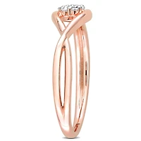 Bague de Promesse infini Miabella d'accent de diamant en Argent Sterling Plaqué Rose