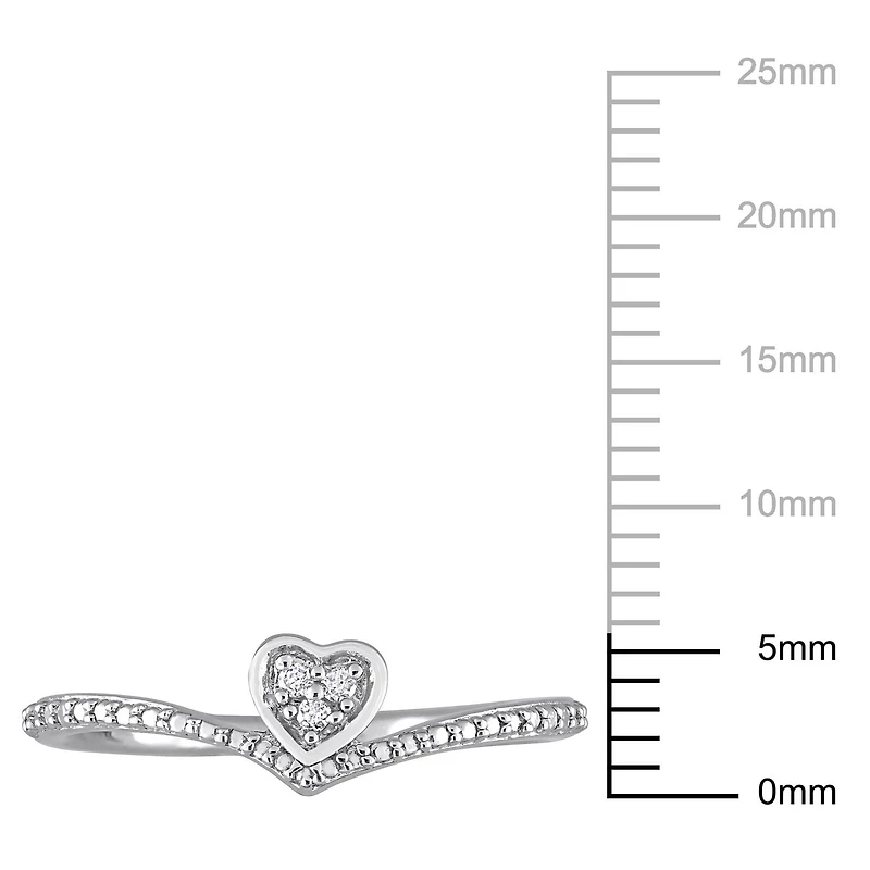 Miabella Diamond Accent Sterling Silver Heart Promise Ring