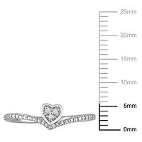 Miabella Diamond Accent Sterling Silver Heart Promise Ring