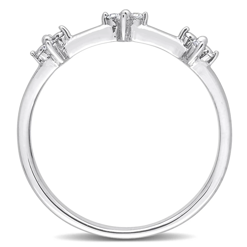 Miabella 1/10 Carat T.W. Diamond Sterling Silver Triple Floral Promise Ring