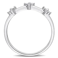 Miabella 1/10 Carat T.W. Diamond Sterling Silver Triple Floral Promise Ring