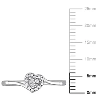 Miabella Diamond Accent Sterling Silver Heart Bypass Promise Ring
