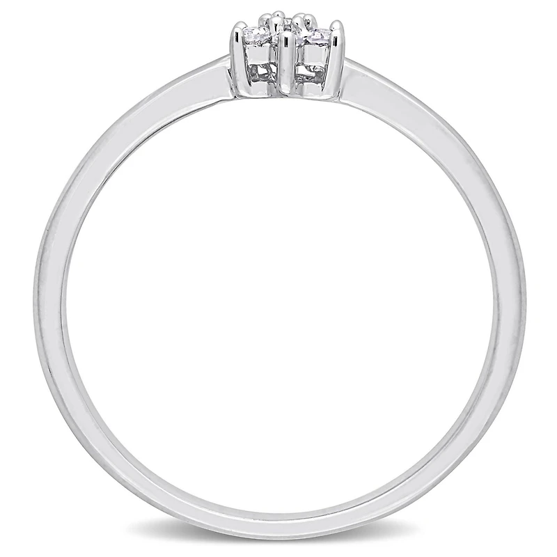 Bague de Promesse florale Miabella d'accent de diamant en Argent Sterling