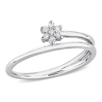 Miabella Diamond Accent Sterling Silver Floral Swirl Promise Ring