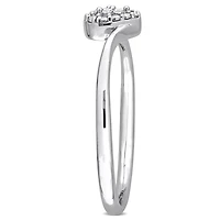Miabella Diamond Accent Sterling Silver Heart Bypass Promise Ring