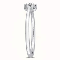 Bague de Promesse florale Miabella d'accent de diamant en Argent Sterling