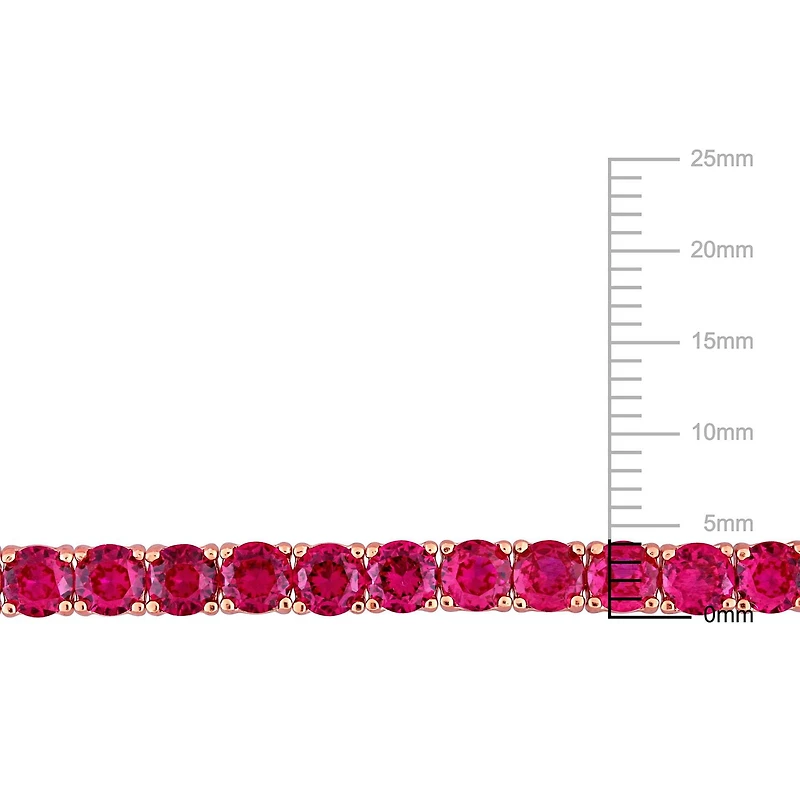 Miabella 6 Carat T.G.W. Red Cubic Zirconia Rose Rhodium-Plated Sterling Silver Semi-Tennis Bracelet
