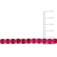 Miabella 6 Carat T.G.W. Red Cubic Zirconia Rose Rhodium-Plated Sterling Silver Semi-Tennis Bracelet