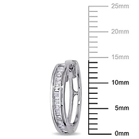 Miabella 1/4 Carat T.W. Diamond Sterling Silver Hoop Earrings