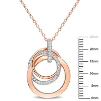 Collier multi-cercles de Miabella avec 1/5 carat poids total de diamants en argent sterling plaqué rose