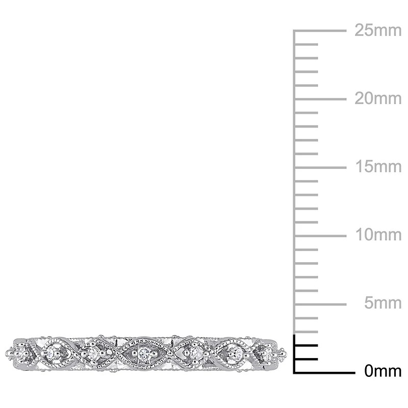 Miabella 1/8 Carat T.W. Diamond Sterling Silver Anniversary Ring