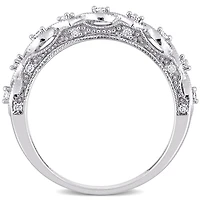 Miabella 1/8 Carat T.W. Diamond Sterling Silver Anniversary Ring