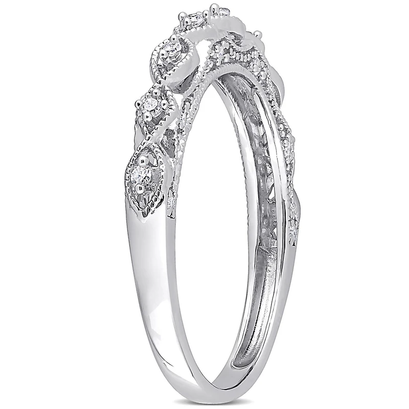 Miabella 1/8 Carat T.W. Diamond Sterling Silver Anniversary Ring