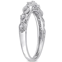 Miabella 1/8 Carat T.W. Diamond Sterling Silver Anniversary Ring