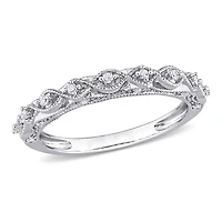 Miabella 1/8 Carat T.W. Diamond Sterling Silver Anniversary Ring