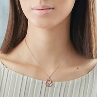 Miabella 1/5 Carat T.W. Diamond Rose-Plated Sterling Silver Multi Circle Necklace