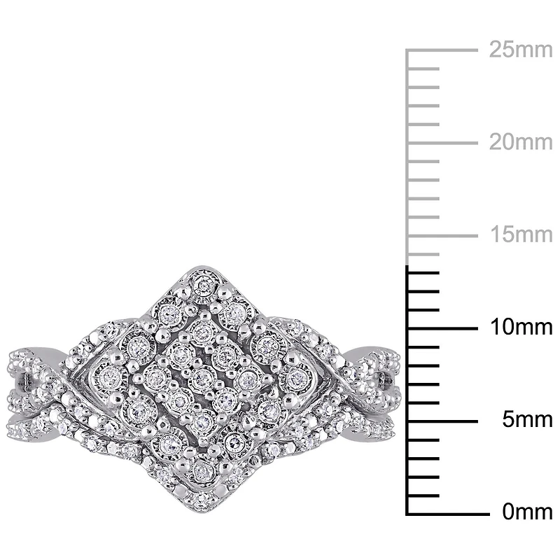 Miabella 1/4 Carat T.W. Diamond Sterling Silver Cluster Bridal Set