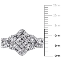 Miabella 1/4 Carat T.W. Diamond Sterling Silver Cluster Bridal Set