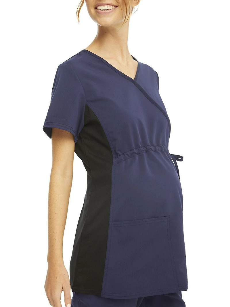 Scrubstar Women's Maternity Stretch Mock Wrap Scrub Top