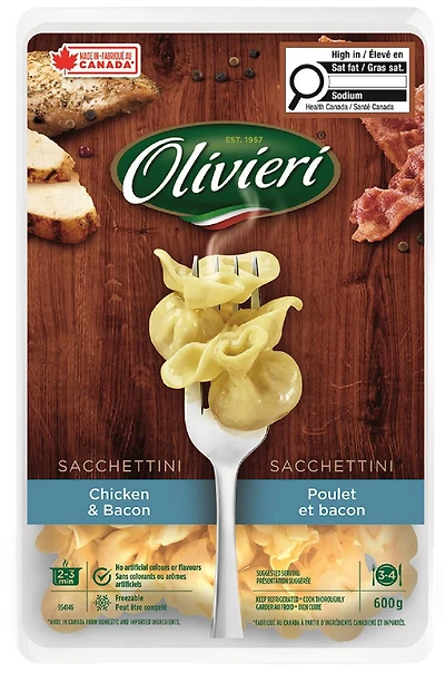 Sacchettini Olivieri à poulet et bacon 1x 600g