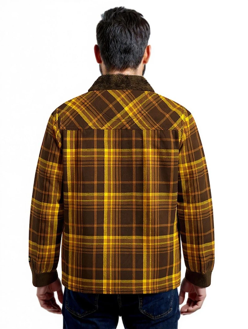 Veste zippée intégrale en flanelle Sherpa John Deere pour homme, tailles S à XL