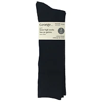 George Girls 2pk Knee Socks, Fits Sizes 10-13 and 13-4