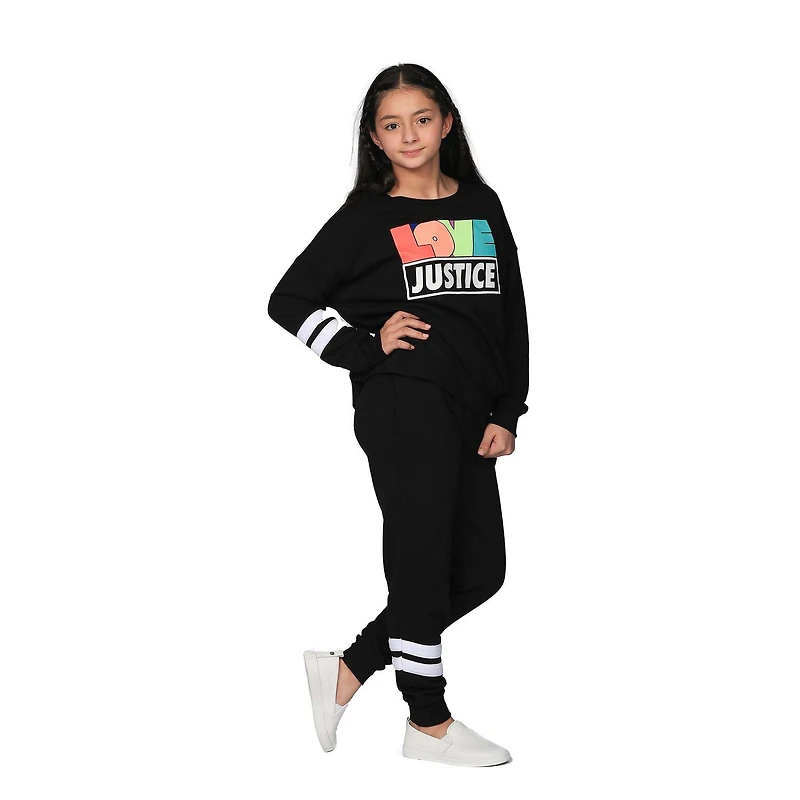 Justice Girls Love Long Sleeve Crew