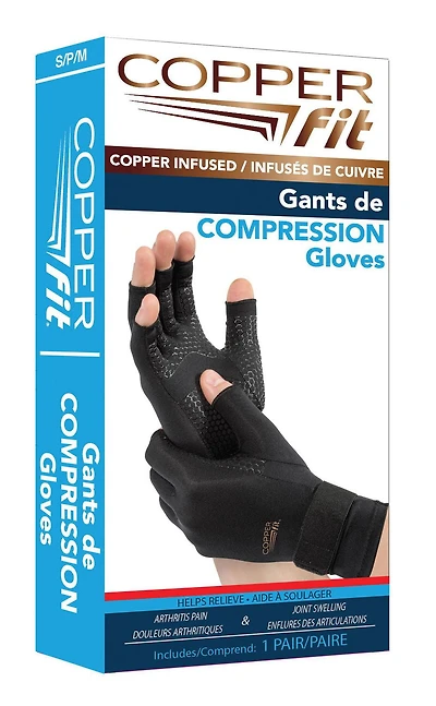 Copper Fit Gants de Compression Gants de Compression S/M