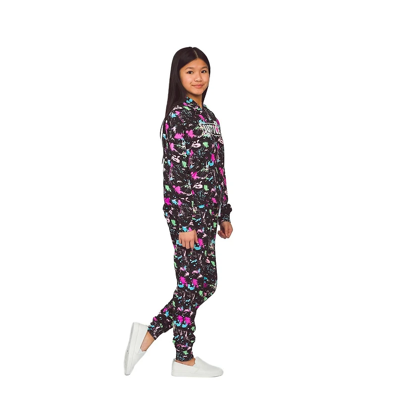 Justice Girls Flower Block Long Sleeve Hoodie