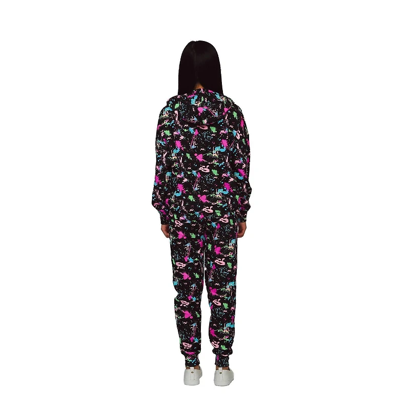 Justice Girls Flower Block Long Sleeve Hoodie