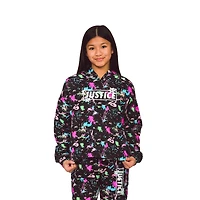 Justice Girls Flower Block Long Sleeve Hoodie