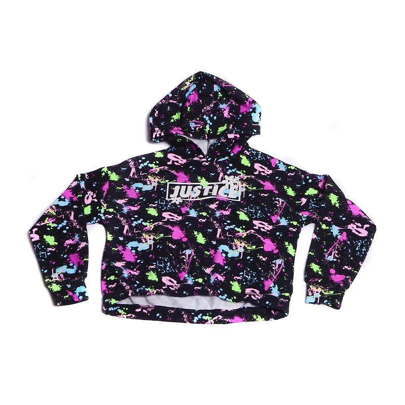 Justice Girls Flower Block Long Sleeve Hoodie