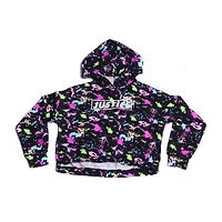 Justice Girls Flower Block Long Sleeve Hoodie