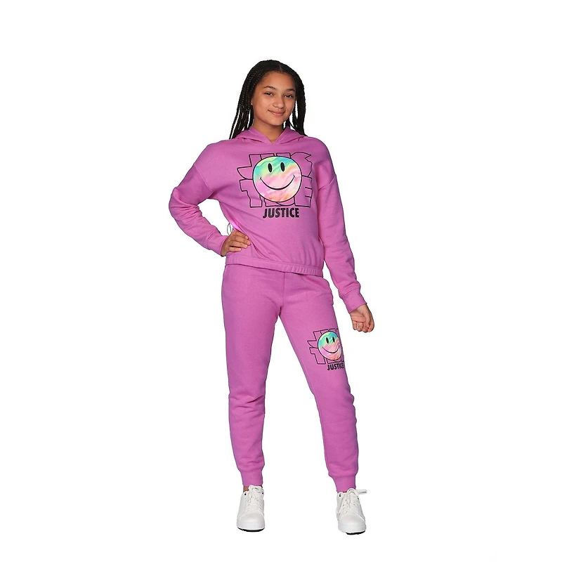 Justice Girls Tie Dye Smiley Long Sleeve Hoodie