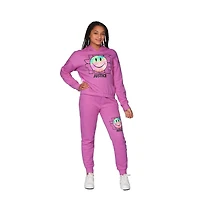 Justice Girls Tie Dye Smiley Long Sleeve Hoodie