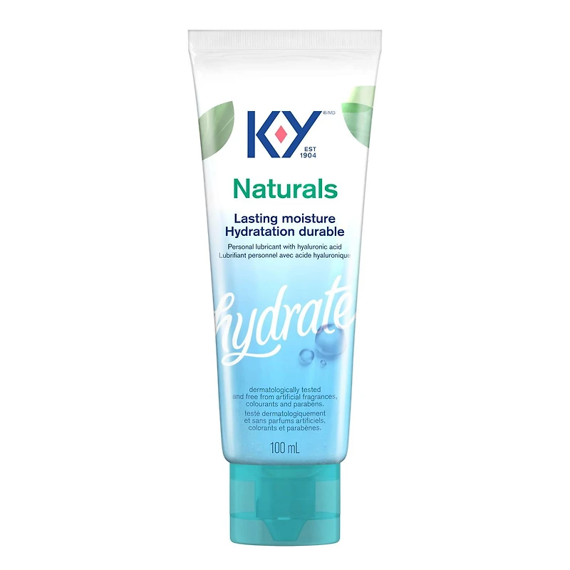 K-Y® Lubricant - Naturals® Moisture+ Intimate Gel |Water Based Personal Lubricant With Hyaluronic Acid, 100 mL
