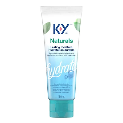 K-Y® Lubricant - Naturals® Moisture+ Intimate Gel |Water Based Personal Lubricant With Hyaluronic Acid, 100 mL