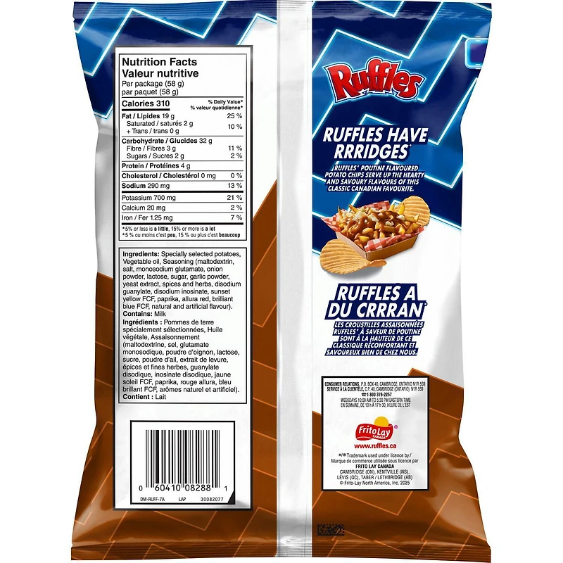 Ruffles croustilles assaisonnées Poutine